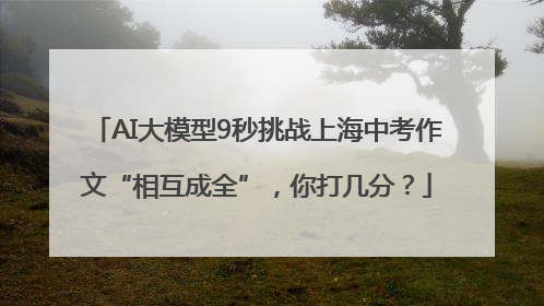 AI大模型9秒挑战上海中考作文“相互成全”，你打几分？